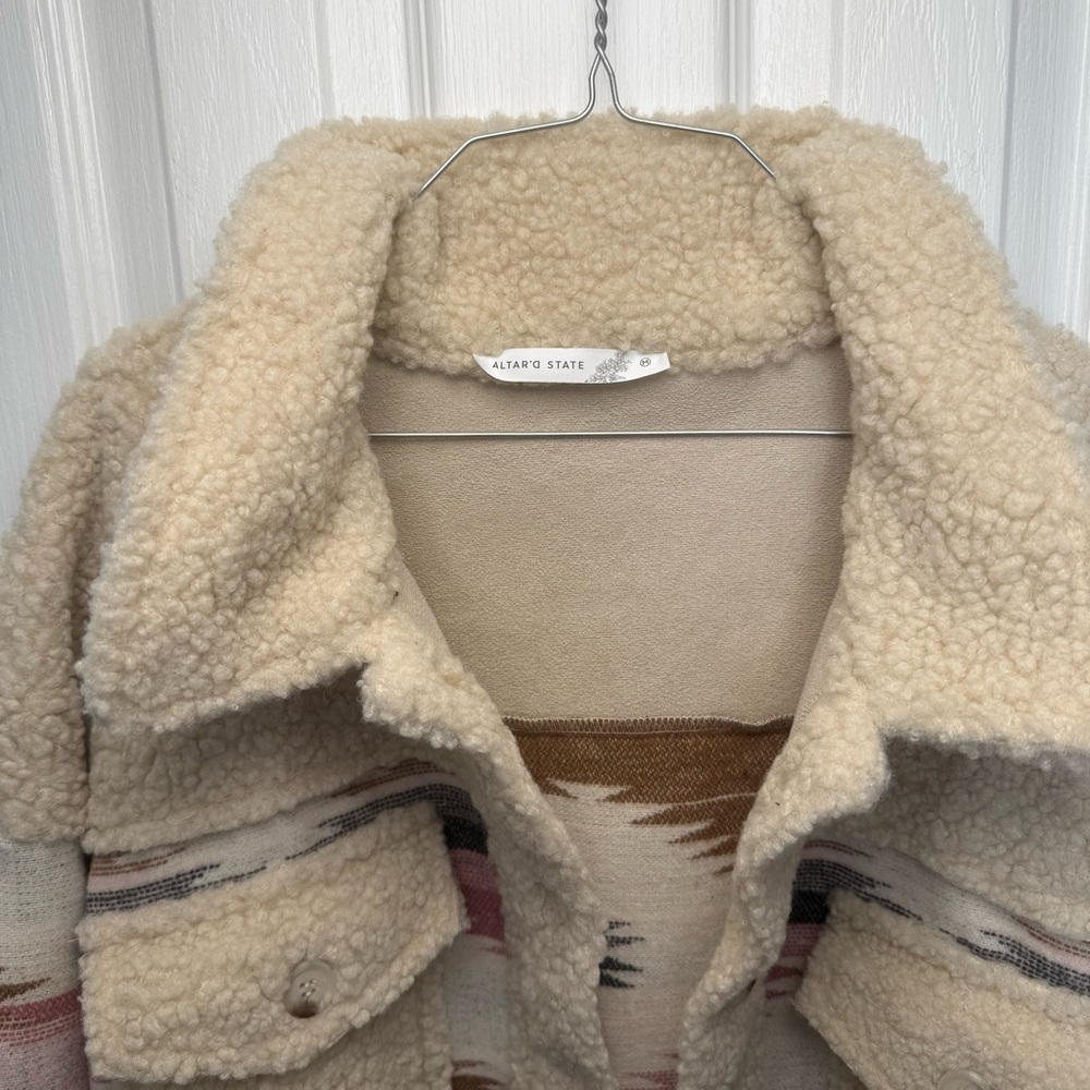 Altar'd State Multicolor Sherpa Jacket - Picture 2 of 5